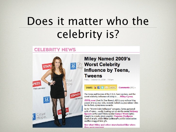 celebrity influence on teens Teen model web board